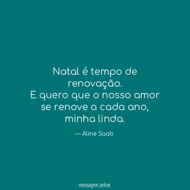Natal é tempo de renovação