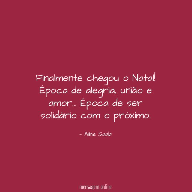 Finalmente chegou o Natal