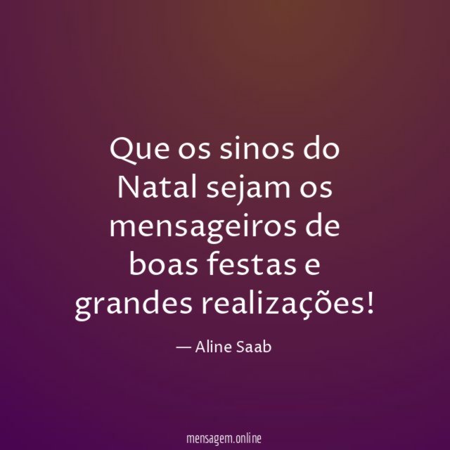 Que os sinos do Natal sejam os mensageiros
