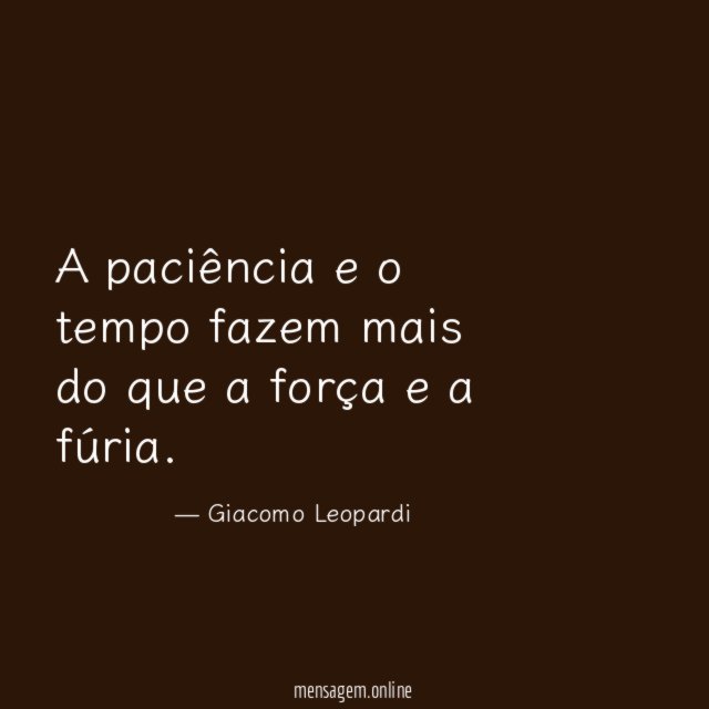 A paciência e o tempo fazem mais do