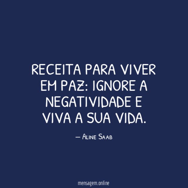 Receita para viver em paz