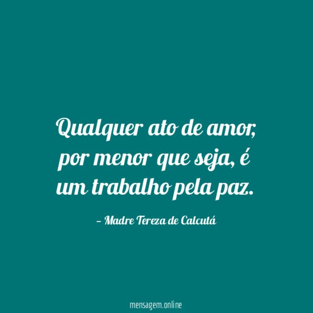 Qualquer ato de amor