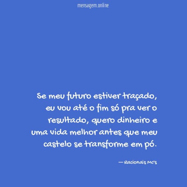 Se meu futuro estiver traçado