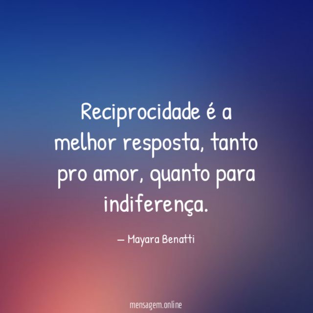 Reciprocidade é a melhor resposta