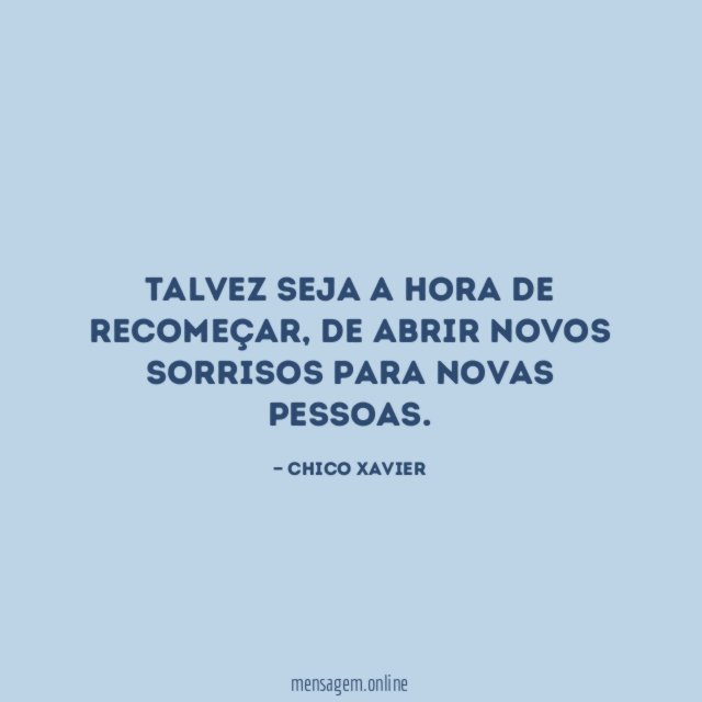 Talvez seja a hora de recomeçar
