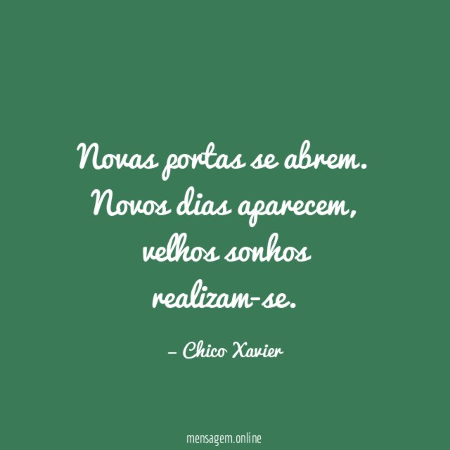 Novas portas se abrem