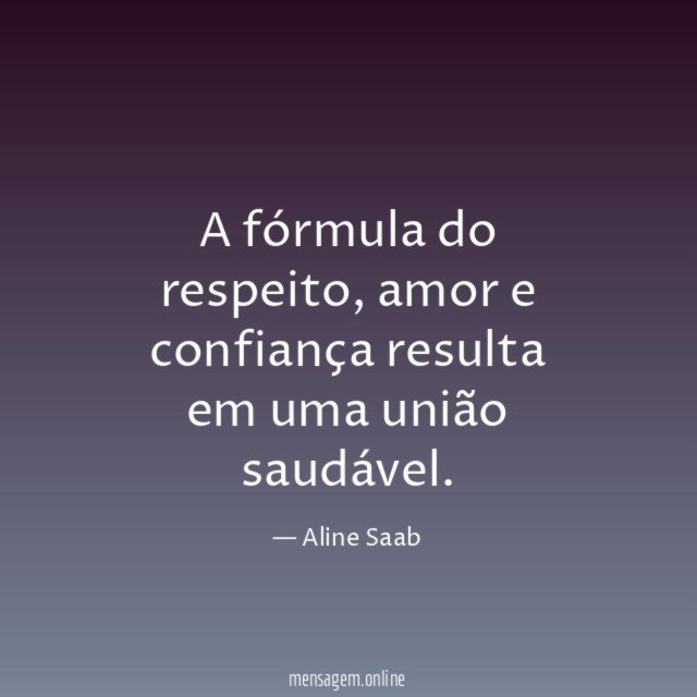 A fórmula do respeito