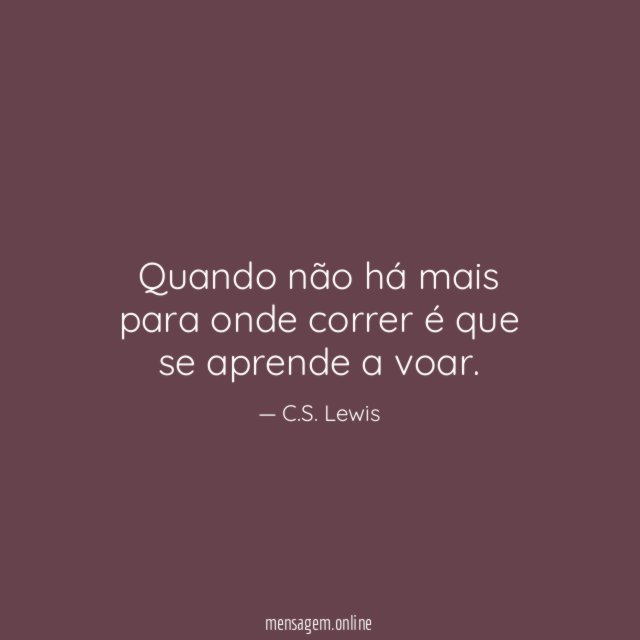 Quando não há mais para onde correr é