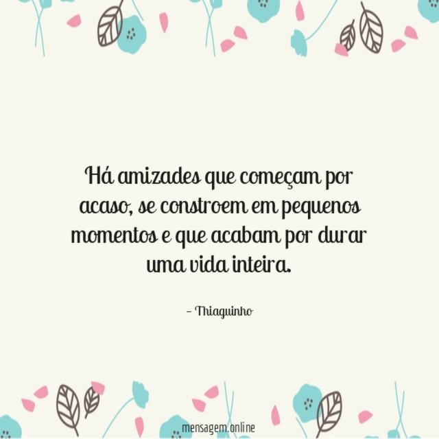 Há amizades que começam por acaso