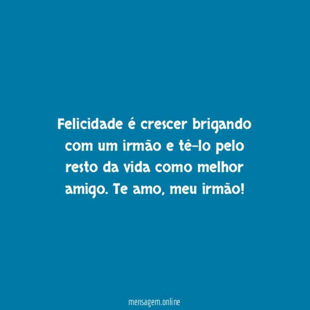 Felicidade é crescer brigando com um irmão