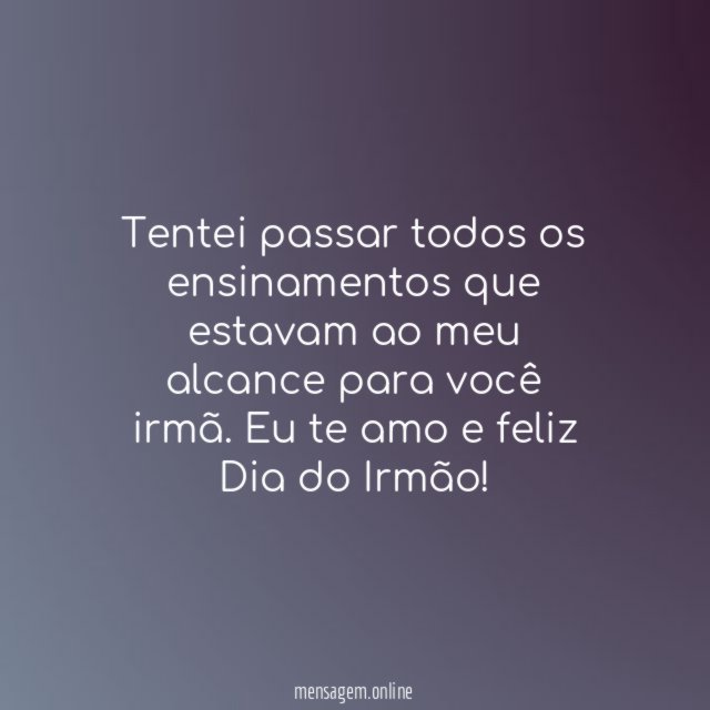Tentei passar todos os ensinamentos que estavam ao