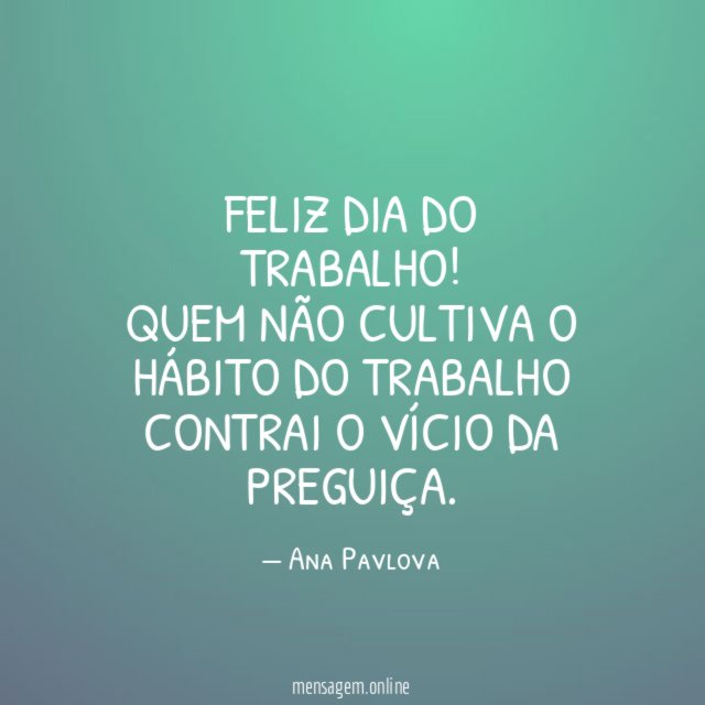 Feliz dia do trabalho