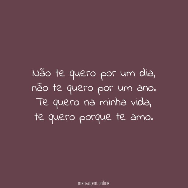 Não te quero por um dia