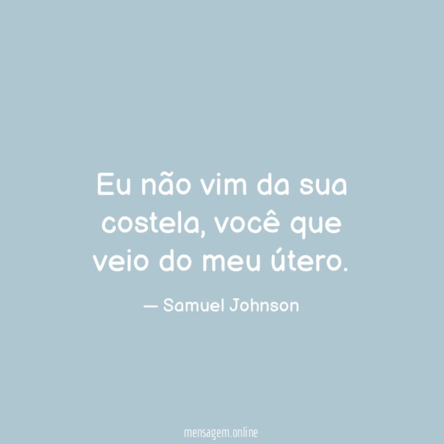 Eu não vim da sua costela