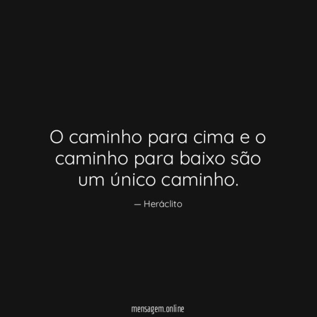 O caminho para cima e o caminho para
