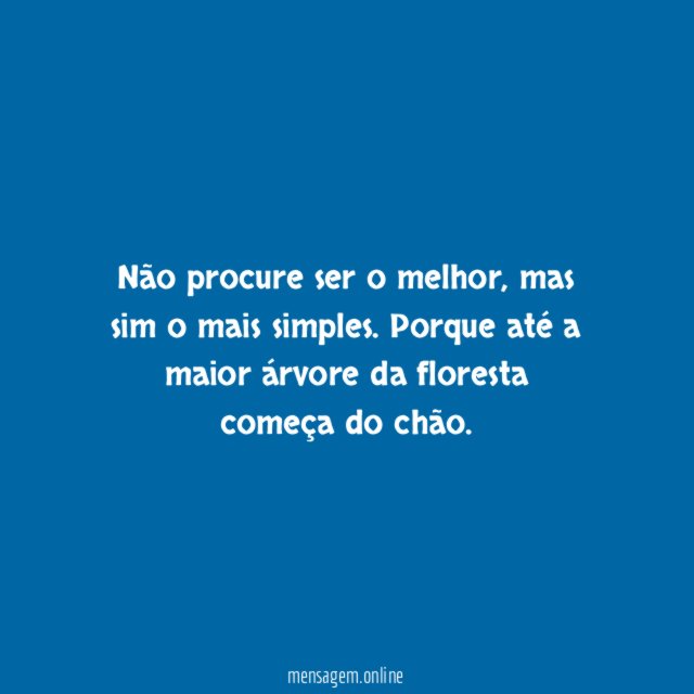 Não procure ser o melhor