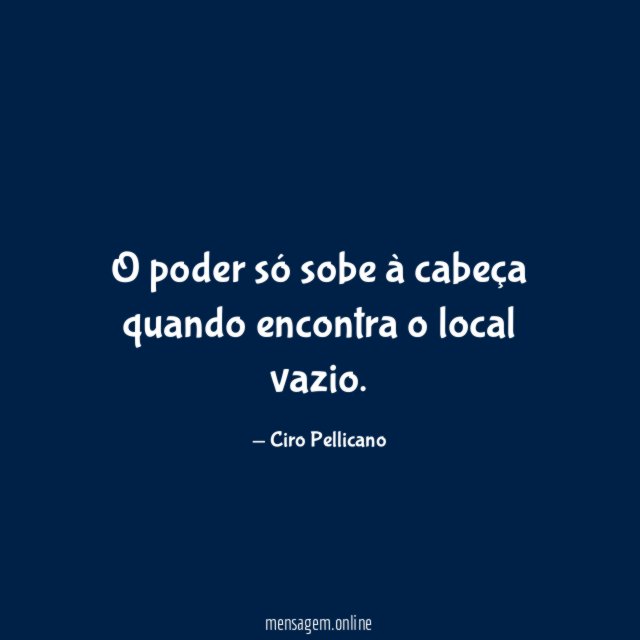 O poder só sobe à cabeça quando encontra o local vazio