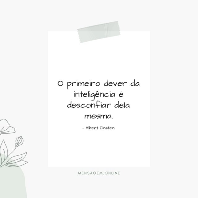 O primeiro dever da inteligência é desconfiar dela mesma