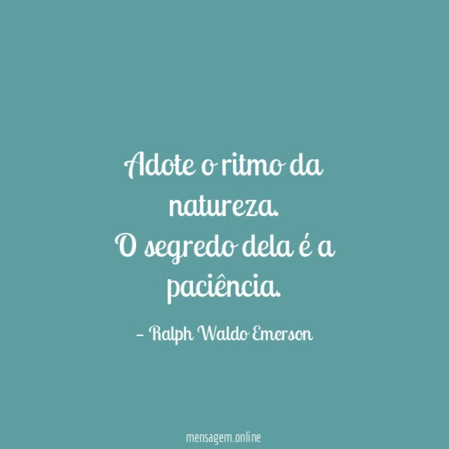 Adote o ritmo da natureza