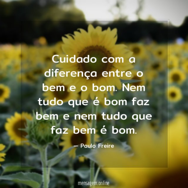 Cuidado com a diferença entre o bem e o bom
