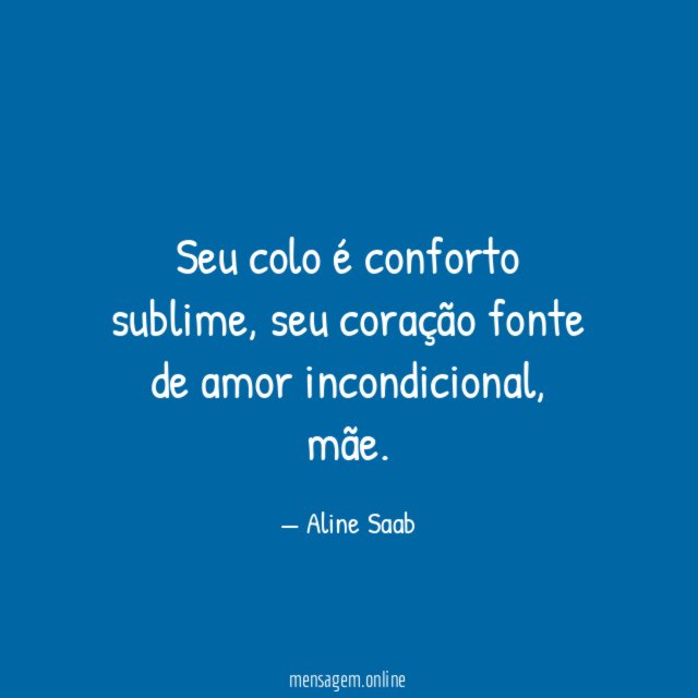 Seu colo é conforto sublime