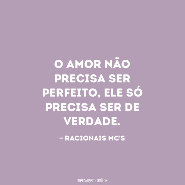 O amor não precisa ser perfeito
