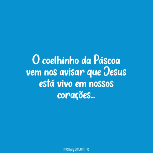 O coelhinho da Páscoa vem nos avisar que