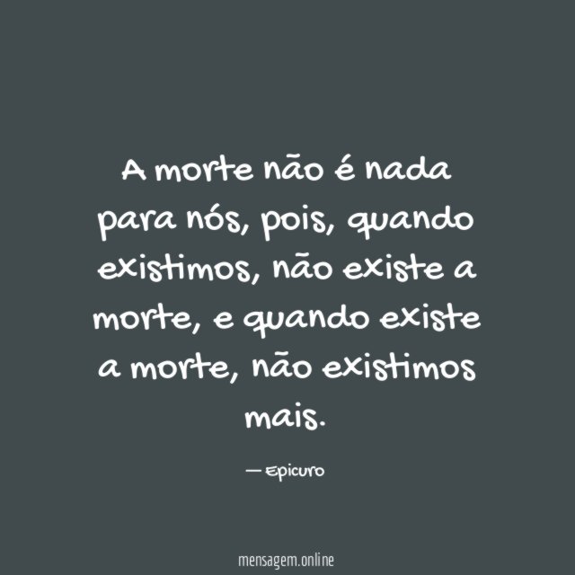 A morte não é nada para nós