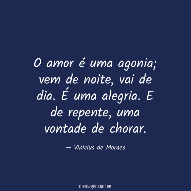 O amor é uma agonia