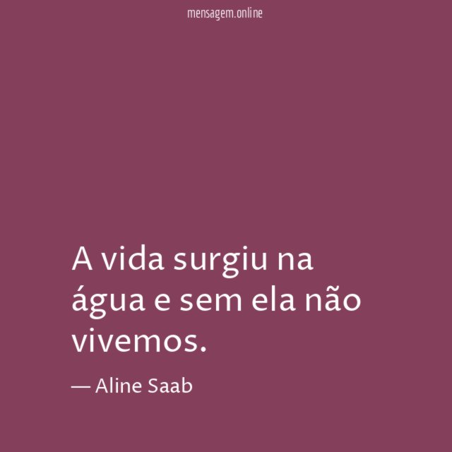 A vida surgiu na água e sem ela não vivemos