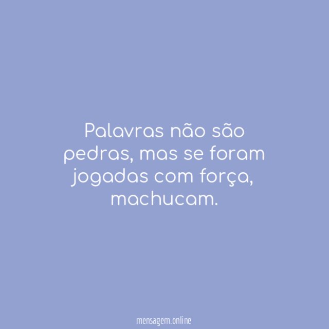 Palavras não são pedras