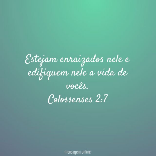 Estejam enraizados nele e edifiquem nele a vida de vocês