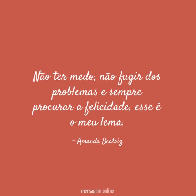 Não ter medo