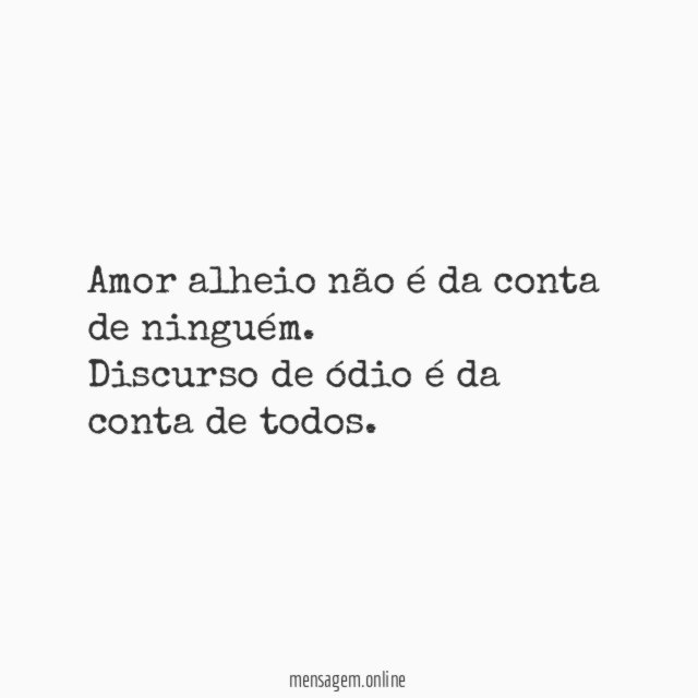 Amor alheio não é da conta de ninguém