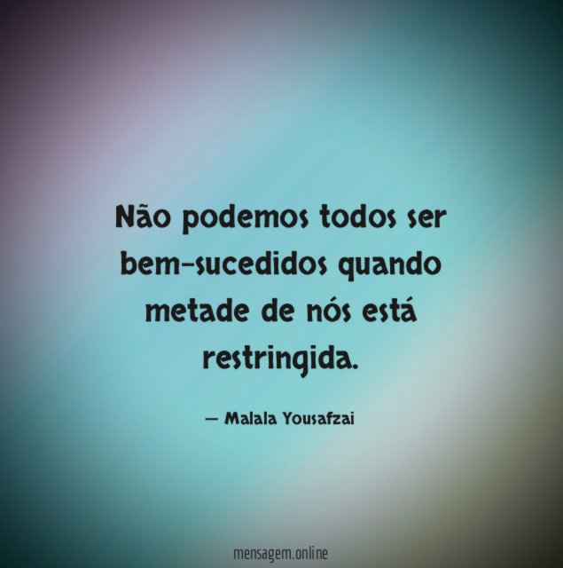 Não podemos todos ser bem-sucedidos quando metade de