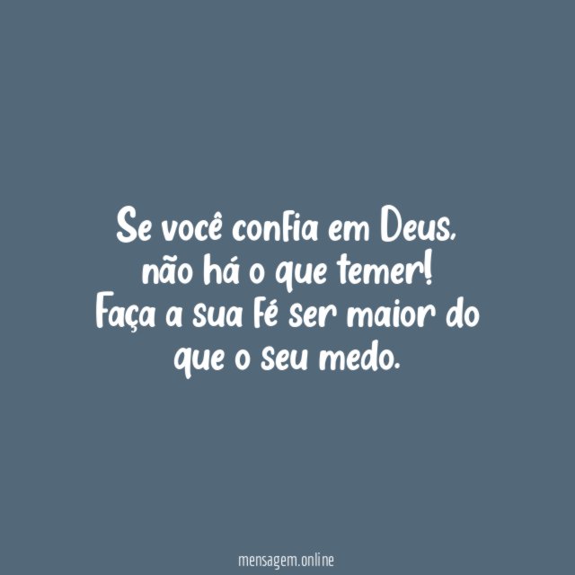 Se você confia em Deus