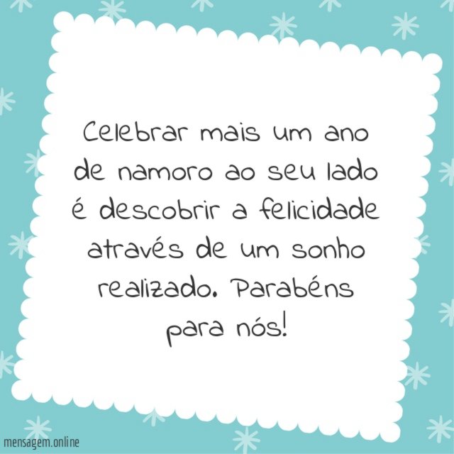Celebrar mais um ano de namoro ao seu
