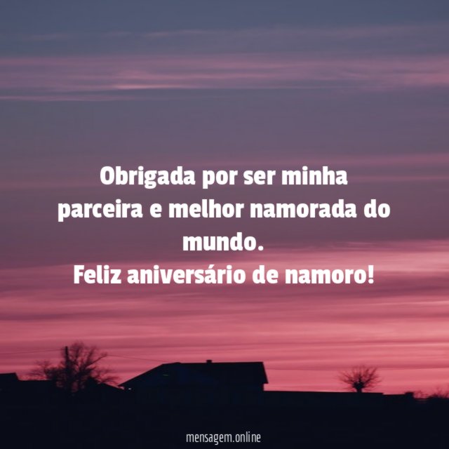 Obrigada por ser minha parceira e melhor namorada do mundo