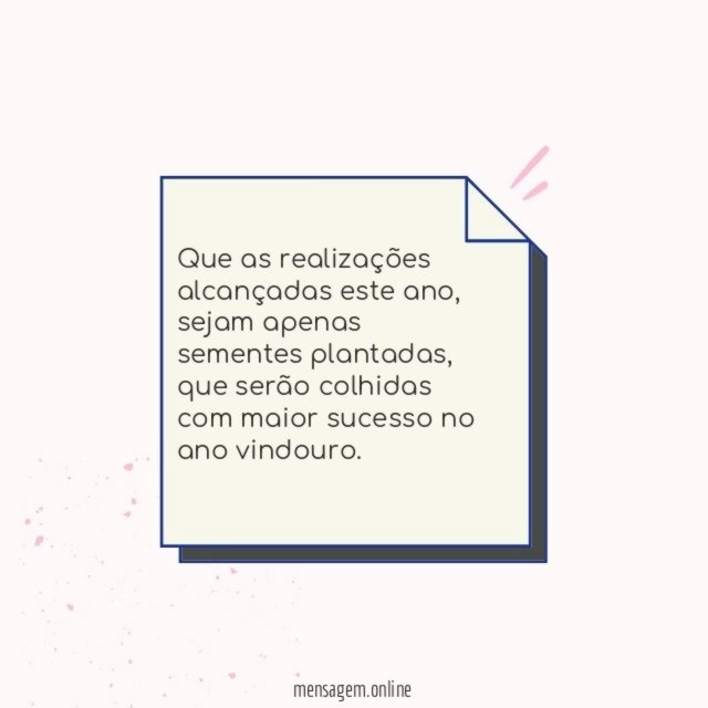 Que as realizações alcançadas este ano