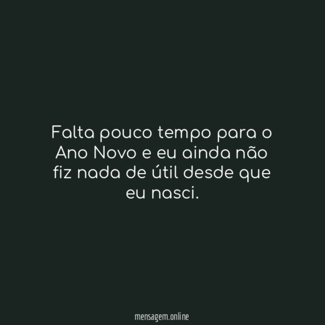 Falta pouco tempo para o Ano Novo