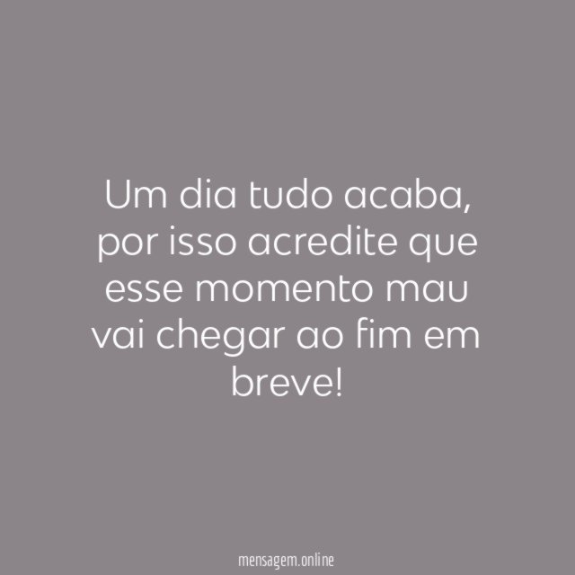 Um dia tudo acaba