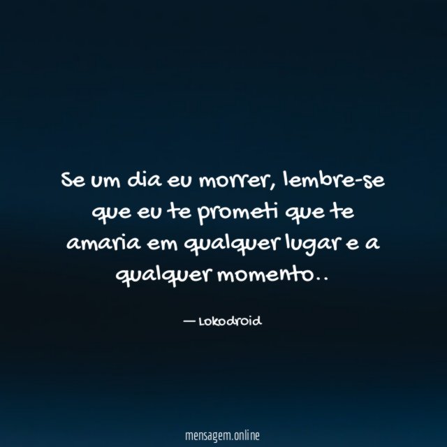 Se um dia eu morrer