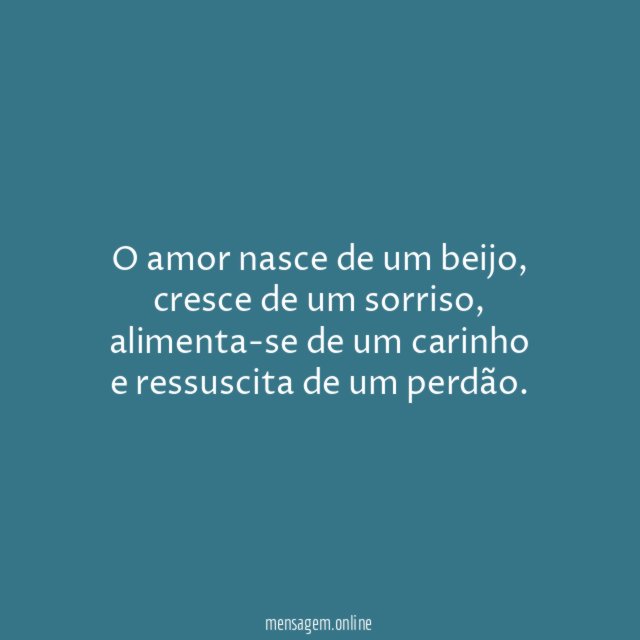 O amor nasce de um beijo