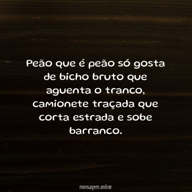 Peão que é peão só gosta de bicho