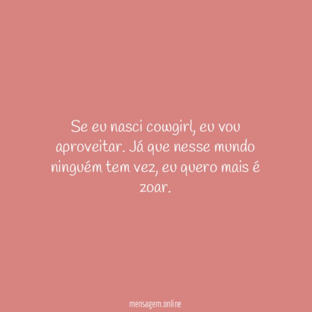 Se eu nasci cowgirl