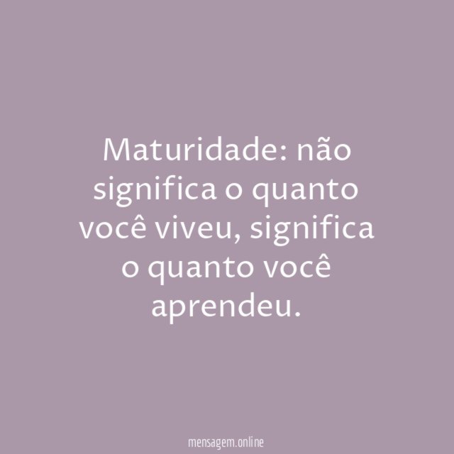 Maturidade