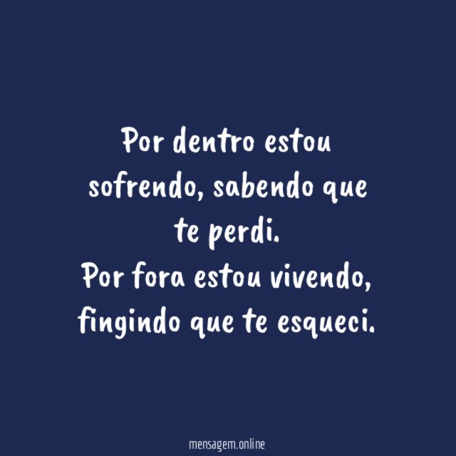 Por dentro estou sofrendo