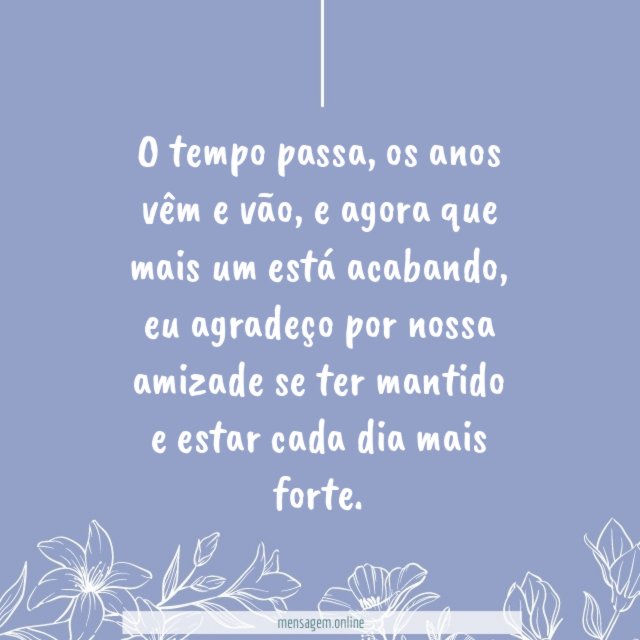 O tempo passa