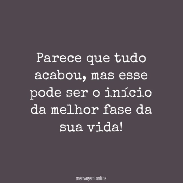 Parece que tudo acabou