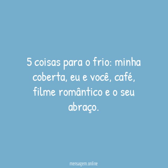 5 coisas para o frio